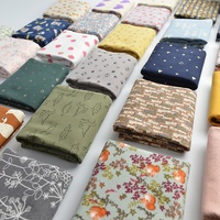 Kain Brokat Katun Murni Rajutan Tangan Anti-Statik Berat Sedang, Tenun Tangan, Cetak Polos, untuk Tekstil Rumah DIY Musim Gugur Musim Dingin