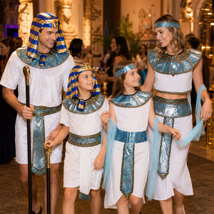 Disfraz de Faraón Egipcio Cleopatra de Lujo para Familias, Hombres, Mujeres y Niños, para Halloween o Carnaval, Color Beige - Product Image 2