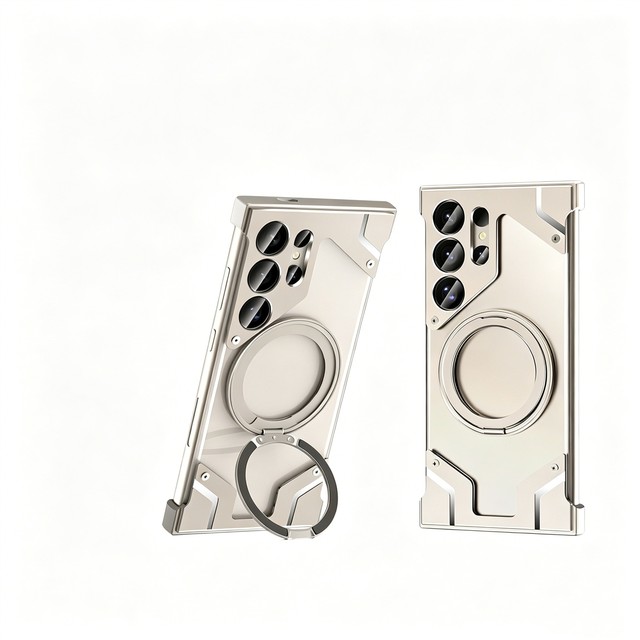 Trending Hot Folding 360° Rotating Stand Magnetic Phone Case for Samsung S26 S24 S23 S22 S25 Ultra Aluminum Frame Back Cover