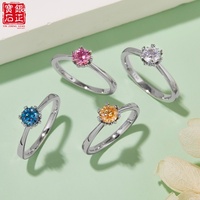 Bague pour femme classique à tige droite, motif flocon de neige, luxe, certifiée GRA, 0,5 carat, couleur D, moissanite, argent sterling S925, plaqué rhodium