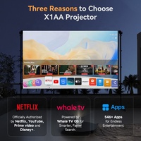 Hotack Venta al por mayor X1AA LCD Smart Android TV Home Theater Video Proyector Portable Mini Whale TV Proyector