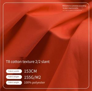 ผ้าฝ้ายทอเนื้อทราย T8 แบบ 2/2 ขนาด 153 ซม. น้ำหนัก 155 กรัม/ตร.ม. ผลิตจากโพลีเอสเตอร์ 100% ทอลายทวิล ย้อมสีพื้น ทนต่อการยับ - Product Image 1