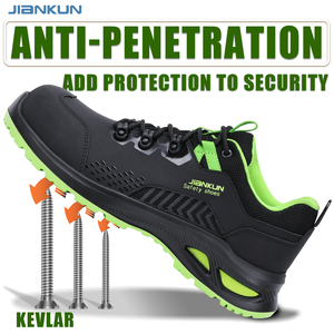 JIANKUN Botas de Trabajo de Seguridad Antideslizantes, Botas Deportivas Transpirables, Antiimpacto, Punta Compuesta, Suela Enchufable de PU ESD - Product Image 2