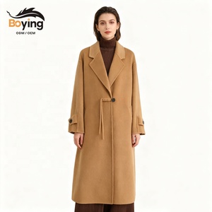 <span class=keywords><strong>Cappotto</strong></span> da Donna in Lana con Cintura | Lungo <span class=keywords><strong>Cappotto</strong></span> <span class=keywords><strong>Cammello</strong></span> con Tasche | Logo Personalizzato OEM ODM Disponibile - Product Image 1