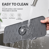 Tapis anti-éclaboussures en silicone pour robinet de cuisine contemporain, tapis de récupération d'eau pour évier d'îlot de salle de bain, drainage anti-éclaboussures