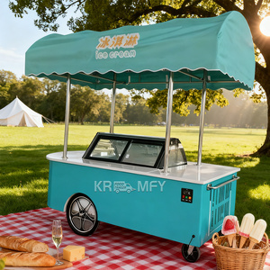 Carrito de Helados Eléctrico con Precio de Fábrica, Carrito de Comida Móvil para Hot Dogs y Paletas Heladas, Exhibición Comercial de Gelato de Fibra de Vidrio en Venta - Product Image 5