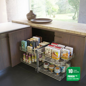 Self-locking Kitchen Cabinet Metal Blind Pantry Magic <strong>Corner</strong> <strong>Baskets</strong> - Product Image 1