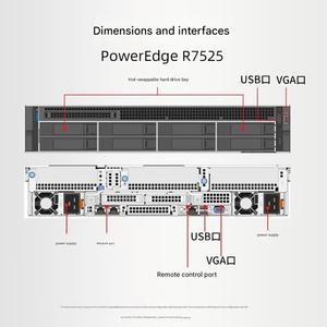 Servidor de IA de Alto Rendimiento R7525, 128 Núcleos, Doble AMD EPYC 7763, 2 A800, 80 GB de GPU PCIe, 32 GB de RAM, SSD Personalizable, Servidor en Rack 2U - Product Image 4