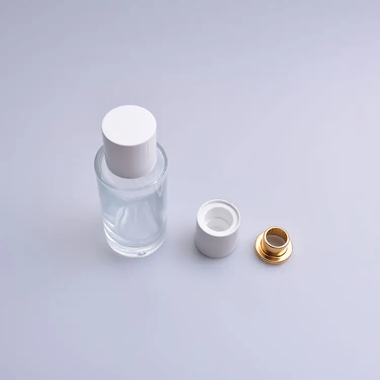 男性用フレグランスボトル用ホワイトカラーメタル香水磁気キャップ