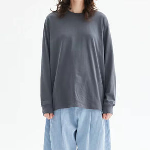 Camiseta de Manga Larga Unisex 100% Algodón, 240 g/m², Gruesa, Cuello Redondo, al por Mayor, Lisa, para Personalizar con Logotipo, Ajuste Holgado, Camisetas para Hombre - Product Image 1