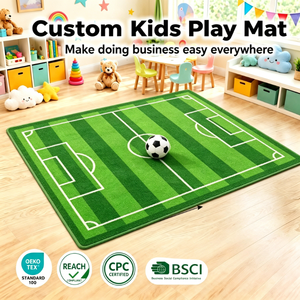 <span class=keywords><strong>Tapis</strong></span> de jeu <span class=keywords><strong>pour</strong></span> enfants sur le thème du football, imprimé sur mesure, avec dos antidérapant, <span class=keywords><strong>tapis</strong></span> d'activité sportive absorbant le son <span class=keywords><strong>pour</strong></span> les cours de <span class=keywords><strong>sport</strong></span> préscolaires - Product Image 1