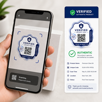 Autocollant holographique à code QR auto-adhésif hautement personnalisé, étiquette holographique de sécurité, autocollant anti-contrefaçon