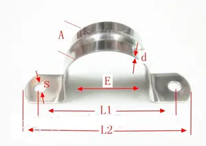 Stainless Steel Half Hose Pipe Saddle Clamps 2 Hole Pipe Strap