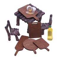 Mini miniature BJD simulation planche à découper en bois après avoir mangé des accessoires de scène modèle maison de poupée accessoires artisanat