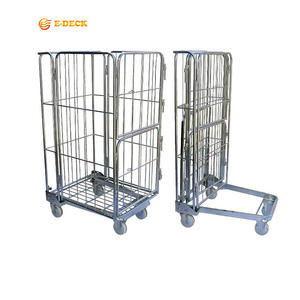 4 पक्ष सस्ते गोदाम फोल्डेबल टिकाऊ परिवहन सुरक्षा रोल केज ट्रॉली भंडारण के लिए - Product Image 2