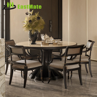 Meubles de salle à manger modernes pour café extérieur et restaurant d'hôtel, pour appartement-hôtel, complexe hôtelier, maison d'hôtes, avec dessus de table en pierre et cadres en bois durables
