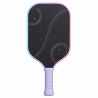 Raquette de pickleball en fibre de carbone T700 rose et violette, fabrication directe d'usine, 16 mm thermoformée avec noyau en nid d'abeille PP pour joueurs avancés