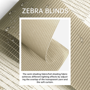 SAMADHI Modern Electric Polyester Fabric Double Layer Day Night Indoor Zebra Roller Blinds <b>Shades</b> Horizontal Pattern - Product Image 3