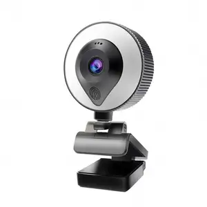 Grosir mudah pc webcam-Kamera Web USB Pribadi Fokus Otomatis AF Kontrol Sentuh PC Webcam dengan Mikrofon Lampu Cincin untuk Video Langsung