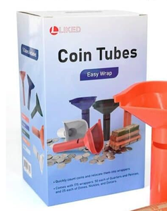 ABS <b>Plastic</b> Coin Sorting <b>Tubes</b> With 175 Kraft Paper Wrappers for Coin Storage - Product Image 3