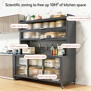 Armoire de rangement multifonctionnelle en acier écologique avec roulettes, crochets pour panneau perforé, étagères réglables, facile à nettoyer, pour <span class=keywords><strong>garage</strong></span>, buanderie, cuisine - Product Image 3
