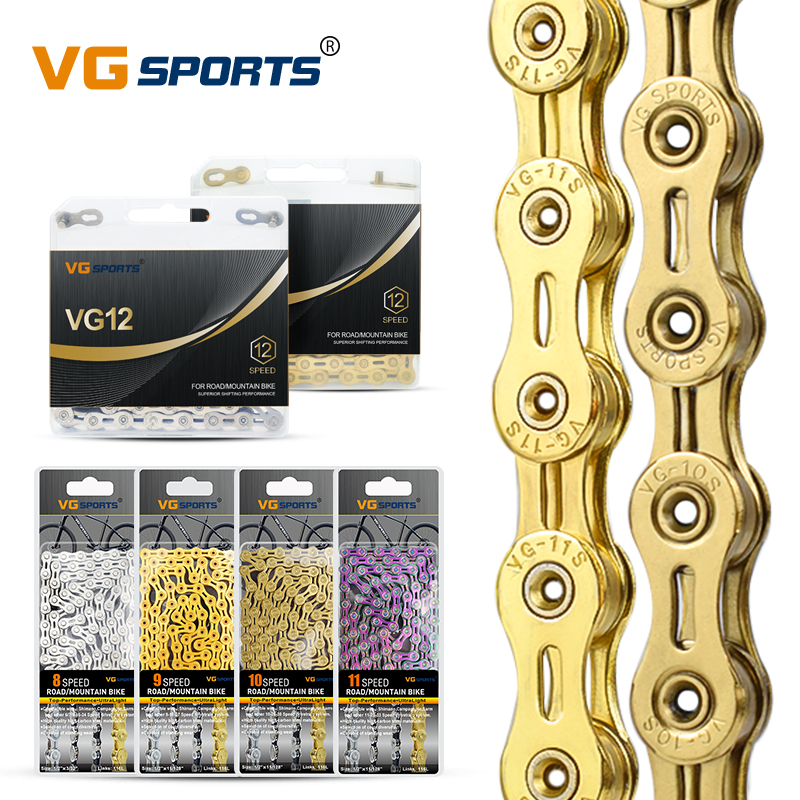 Половинчатая велосипедная цепь VG Sports 6 7 8 9 10 11 12 Скоростей для горного и шоссейного велосипеда