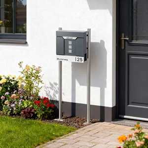 ตู้ไปรษณีย์ติดผนังกันขโมย ทนทาน พร้อมป้ายชื่อสแตนเลสและป้ายเลขที่บ้าน ตู้รับจดหมายสำหรับอพาร์ทเมนท์ - Product Image 4