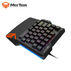 Meetion Bàn phím game thủ một tay có dây có thể sạc lại 35 phím kb015 Bàn phím chơi game màng di động cầu vồng thuận tay trái - Product Image 4