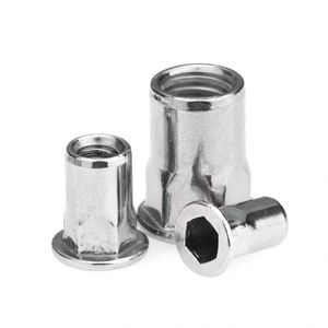 Baiguluo Stainless Steel Rivet Nuts M3 M4 M5 M6 M8 M10 M12 Flat Head Hexagonal With Washer DIN 304 Grade A Construction Industry - Product Image 2