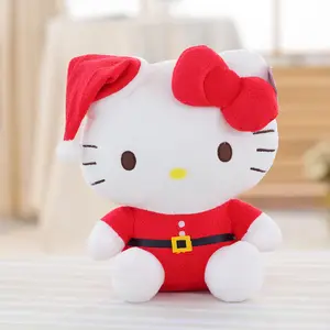 ZD Low Moq Hi Kitty Plush Toy Sourcing Agent Christmas Cat Kitty Plush Toys Red Color Easter Stuffers Kitty Stuffed Dolls