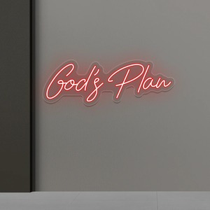 Insegna al Neon Personalizzata 'Il Piano di Dio' in Acrilico con Stampa UV, Striscia Flessibile in Silicone Colorata per Camera da Letto, Bar, Negozio, Vetrina, Ristorante - Product Image 1