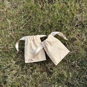 Customized Logo Printed Muslin <b>Bags</b> With Ribbons Natural Biodegradable Cotton Gift Canvas <b>Bag</b> - Product Image 3