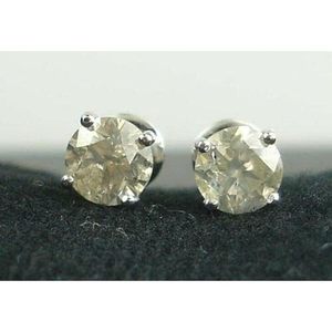 Pendientes de Diamantes Jewelspaark, 2.07 Ct, Corte Redondo, Color I-J, Claridad I2-I3, Oro Blanco de 14K, Engaste de Garras, para Compromiso - Product Image 4