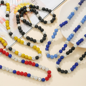 Collier de perles en strass colorés, design sphérique géométrique, bijoux perlés tendance pour le quotidien, style européen et américain - Product Image 2