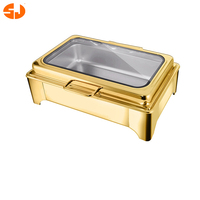 Chauffe-plats de luxe pour traiteur 6L 9L Gold Food Warmer Equipment Chauffe-plats