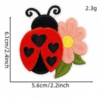 Nouvelles Appliques Brodés Thermocollants Coccinelle Rouge Mignonne Dessin Animé pour Vêtements et Accessoires DIY