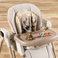 Chaise haute pour bébé avec repose-pieds réglable, vente chaude, chaise haute pour bébé avec roulettes, pliable, chaise haute de luxe pour bébé avec double plateau