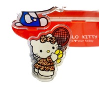 Porte-notes et photos double face en acrylique PP de forme irrégulière, motif Hello Kitty léopard mignon, marque QC, pour la fabrication de bijoux