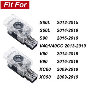 Pour <span class=keywords><strong>Volvo</strong></span> S60 S80 S90 V40 V60 V90 XC40 <span class=keywords><strong>XC60</strong></span> XC70 XC90 HD, éclairage de porte de voiture LED, projecteur <span class=keywords><strong>d</strong></span>'ombre automatique, lampes <span class=keywords><strong>d</strong></span>écoratives fantômes - Product Image 2