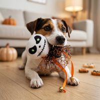 Jouet interactif en feutre et peluche à l'herbe à chat pour Halloween, baguette de dentition résistante aux morsures pour chatons, fournitures pour animaux de compagnie
