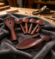 Pièces de violon 4/4 en bois : Chevilles de réglage fin, cheville de cordier, cheville de queue, cheville de pont, ensemble noir, accessoires musicaux fabriqués en Chine