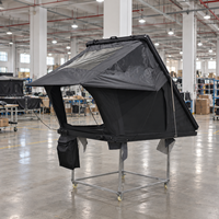 Tente de toit rigide en aluminium triangulaire - Tige hydraulique - 280G Polyester - 420D Oxford - Fenêtre TPU - 4 X 4