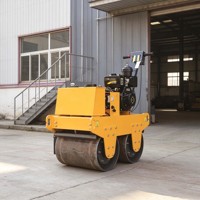 Rouleau compresseur vibrant à double tambour DR600B de 550 kg, largeur 600 mm, 20 kN*2, moteur diesel Changfa 178 refroidi par air