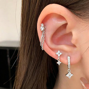 Pendientes de tuerca de moissanita VVS GRA de corte redondo con diseño de cola de pez de líneas simples, rellenos de oro de 14K, joyería de uso diario para mujer - Product Image 2