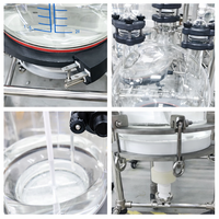 Réacteur de cristallisation en verre à double enveloppe TOPTION 10/20L personnalisé avec chauffage, refroidissement et pompe à vide