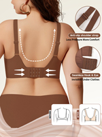 LYNMISS Soutien-gorge invisible en gelée à bords ondulés, élégant et polyvalent, en tricot une pièce, sans couture, à découpe ajourée, col en V, dos croisé