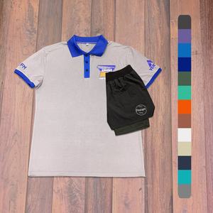 Sports d'été de haute qualité pour polos pour hommes personnalisable deux tons Patchwork Design bouton col coupe régulière solide - Product Image 1