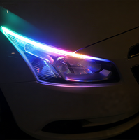 Bande LED DRL pour voiture personnalisable en usine, effet de poursuite coloré, eau qui coule, cristal, RGB, arc-en-ciel, feux de jour étanches