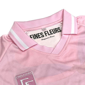 Custom <b>Pink</b> Retro Soccer <b>Shirts</b> Sublimation Design Embroidery Logo Street Football Jersey - Product Image 4