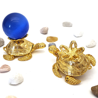 Base boule de cristal tortue personnalisée ornements de bureau conception gratuite artisanat en métal décoration de la maison articles cadeaux souvenirs